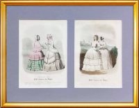 Парижская мода. 1847г. (май и август).  Набор N3 из двух антикварных гравюр
