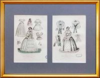 Парижская мода. 1855г. (март и сентябрь). Набор N1 из двух антикварных гравюр