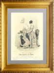 Женская и детская летняя мода. 1843г. Август. Акварельная раскраска. Старинная гравюра