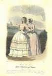Летние платья для прогулок. Париж. 1847г.  Ручная акварельная раскраска. Старинная гравюра