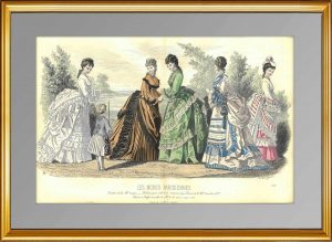 Парижская мода (N1543). 1870 г. Антикварная гравюра. ВИП подарок женщине