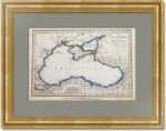 Черное и Азовское море. Крым. 1781г. Старинная карта. Акварель. Антикварный подарок