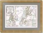 Кунерсдорфское сражение 1759 года. План. 1761г. Антикварная гравюра