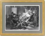 Петр I, спасаемый матерью от стрельцов. 1842г. Штейбен/Рандель. Старинная гравюра