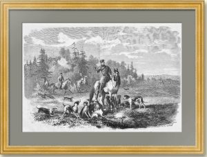 Александр II охотится на волков. 1866г. Старинная гравюра