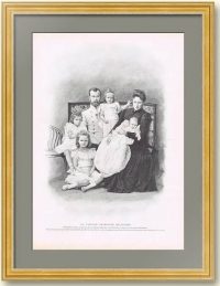 Романовы. Семейный портрет. 1901г. 39x30. Оригинальная гравюра по Левицкому