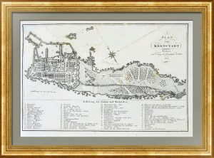 Кронштадт. План города. 1807г. Старинная карта - музейный экземпляр