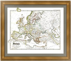Европа в восемнадцатом веке. 1846г. Старинная историческая карта