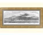 Кронштадт. Панорамный вид. 1854г. Антикварная гравюра