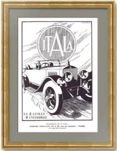 Итала. Легендарный автомобиль. 1926г. Оригинальный рекламный плакат