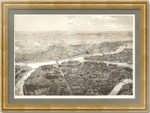 Петербург с высоты птичьего полета. 1895г. Шарлемань. Антикварная гравюра