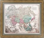 Азия и Российская империя. 1716г. Редкая старинная карта. Первое состояние