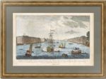 Санкт-Петербург. Вид на Неву к востоку. 1794г. Старинная гравюра