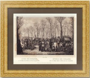 Русская армия в Париже в 1814 году. Старинная гравюра. 1841г. Опиц