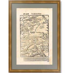 Старинная карта "Сарматия и Тартария". 1580г. Мюнстер. Прекрасный антикварный подарок