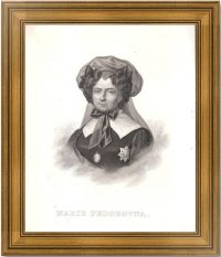 Мария Фёдоровна, императрица. 1827г. Доу/Дюпре. Старинный гравирванный портрет