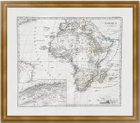 Африка. 1869г. Старинная карта