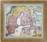 Швеция и северо-запад России. 1716г. Хоманн. Старинная карта. ВИП подарок