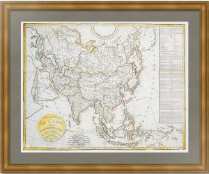 Азия. Старинная карта. 1818г. Вагонди/Деламарш. Антикварный ВИП подарок