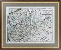 Север Европы. 1818г. Антикварная карта Европы с Россией.