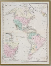 Северная и Южная Америка Готье. 1820-1830гг. Старинная карта