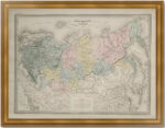 Россия европейская и азиатская. 1867г. Старинная карта. Дуфур/Дионне. (62x90!)