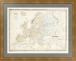 Европа в 1789 году. Дуфур/Дионне. 1867г. Старинная историческая карта. (62x90!)
