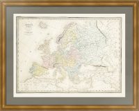 Европа в 1789 году. Дуфур/Дионне. 1867г. Старинная историческая карта. (62x90!)