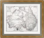 Австралия. 1881г. Антикварная карта