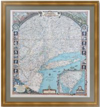 Достопримечательности Нью-Йорка 1939г. Старинная декоративная карта
