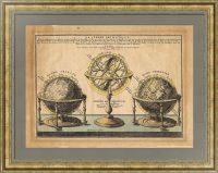Сферы (глобусы). 1705г. Де Фер / ван Лоон. Старинная оригинальная гравюра - ВИП подарок