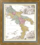 Неаполитанское королевство. 1730г. Старинная карта Италии. Музейный экземпляр