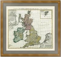 Великобритания и Ирландия. 1749г. Старинная карта. Музейный экземпляр