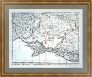 Крым и север Чёрного моря с прилегающими территориями. 1777г. Старинная карта.