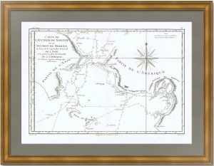 Берингов пролив согласно исследованиям Кука и Клерка. 1788г. Старинная карта
