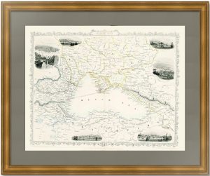 Чёрное Море. 1855г. Уинклс/Рапкин. Старинная карта