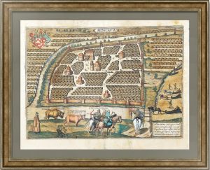 Москва. План города. 1575г. Старинная гравюра. Музейный экземпляр