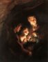 Ночная история. Рубенс/Шталь. 1646г. Антикварная музейная гравюра