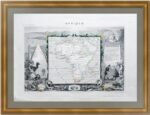 Африка. Старинная карта. 1852г. Левассёр. Антикварный VIP подарок руководителю в кабинет