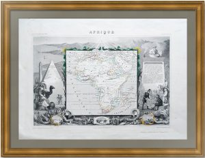 Африка. Старинная карта. 1852г. Левассёр. Антикварный VIP подарок руководителю в кабинет