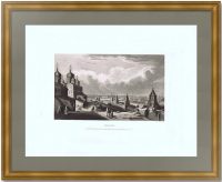 Вид города Москвы с балкона. 1843г. Делабарт/Дэвенпорт. Старинная гравюра