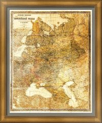 Генеральная карта Европейской России. (105x82). 1900г. Старинная карта - антикварный подарок