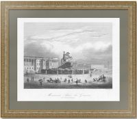 Монумент Петра Великого в Санкт-Петербурге. (1)1845г. Пейн. Старинная гравюра