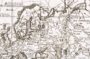 Карта трёх великих путешествий в Московию и Тартарию 1750г. Беллин. Антикварная карта