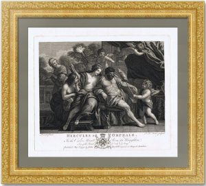 Геркулес и Омфала. 1779г. Романелли/Мишель. Музейный экземпляр. Гравюра