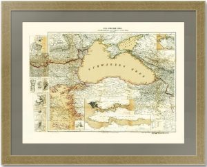 Большая старинная карта Чёрного моря. 1877г. Лист 70х88! ВИП подарок чиновнику