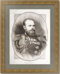 Александр III. Портрет. 1887г. Мейер/Меолль. 54x37. Старинная гравюра