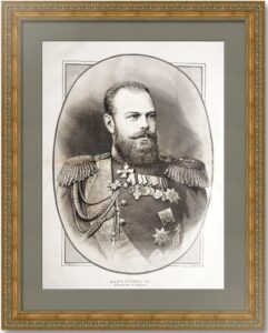 Александр III. Портрет. 1887г. Мейер/Меолль. 54x37. Старинная гравюра