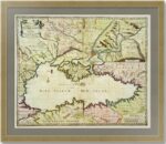 Чёрное море и пролив Босфор. 1680г. Вишер. Старинная карта. Музейный экземпляр.