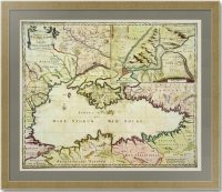 Чёрное море и пролив Босфор. 1680г. Вишер. Старинная карта. Музейный экземпляр.